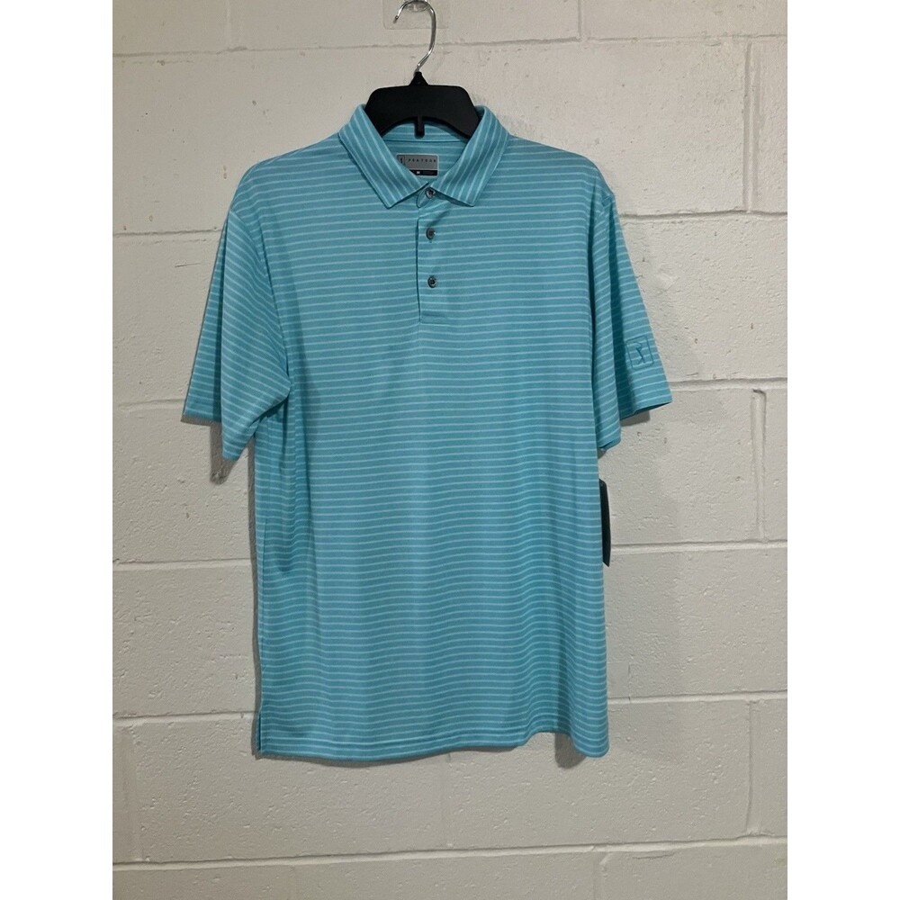 Pga Tour Golf Polo Shirt Men's Size M Color Blue Curacao Htr